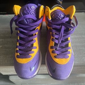 Nike Kids Purple and Gold Sneakers
